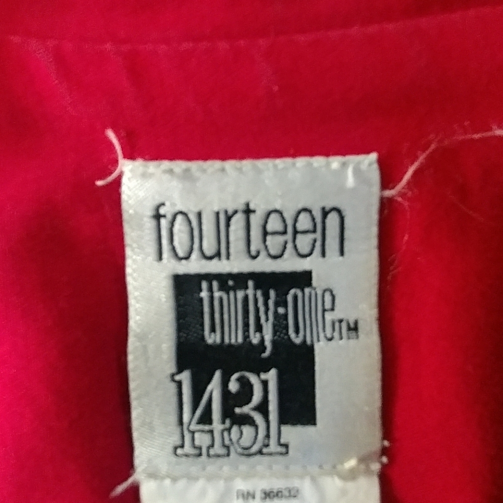 1431 Red Vintage look Shirt dress SZ 14 - Picture 4 of 5